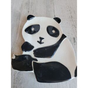 Vohann AS IS panda bear ceramic trinket plate‎ zoo
